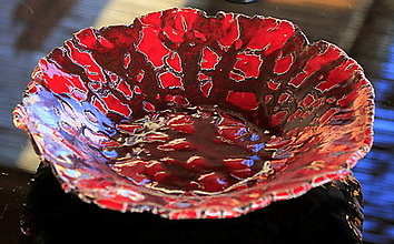 Nádoby - Keramická misa červená unikát- umelecké dielo - 12724281_