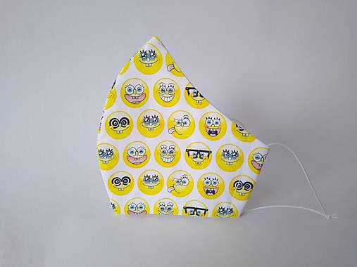 Dizajnové rúško smajlíky tvarované dvojvrstvové