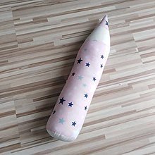 Detský textil - vankúš ceruzka (Ružové hviezdy) - 12726123_