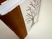 Papiernictvo - Ručne šitý KRESLENÝ * zápisník * sketchbook ,,Strom" A5 s koženým chrbtom - 12724509_