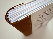 Papiernictvo - Ručne šitý KRESLENÝ * zápisník * sketchbook ,,Strom" A5 s koženým chrbtom - 12724511_