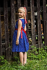 Detské oblečenie - Dievčenské šaty - modré (134) - 12726434_