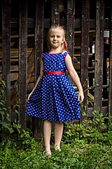Detské oblečenie - Dievčenské šaty - modré (134) - 12726435_
