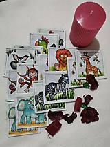 Hračky - Látkové náučné pexeso so zvieratkami - 12726414_
