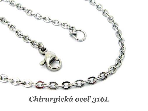 Retiazka 2,8x2,3mm s karabínkou  55cm /M9953/ - chirurg.oceľ 316L