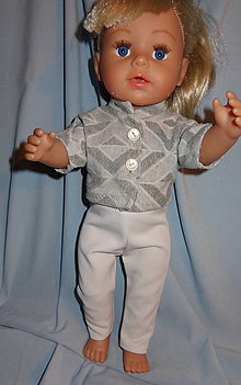 Hračky - šedá blúza pre bábiku (43cm) - 12733323_