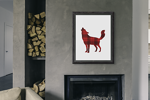 Grafika - Art Print| Flanelový vlk - 12731023_
