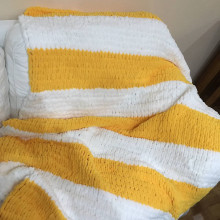 Detský textil - Deka - žltá s bielou (vzor hladký) - 12732951_