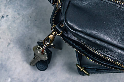 Vianočný set Léta - Pánska kožená taška (Čierny set - peňaženka na mince)