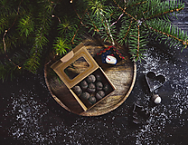 Dekorácie - Posledný kus: vianočné žalude s ovčou vlnou - hnedé - 12732929_