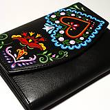 Peňaženky - Kožená peňaženka - folklór - 12734005_
