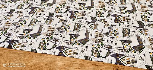 Textil - Bavlnená látka - Dedinka V- cena za 10 cm - 12736401_