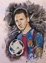 Pánske oblečenie - Obojstranne maľovaný portrét-Messi - 12736904_