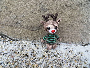 Hračky - Háčkovaný sobík Rudolf vo vianočnom svetríku :-) - 12736605_