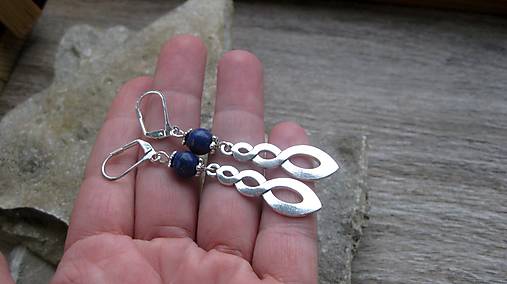 Náušnice - Dlhé náušničky (lapis lazuli, č. 3333) - 12735358_