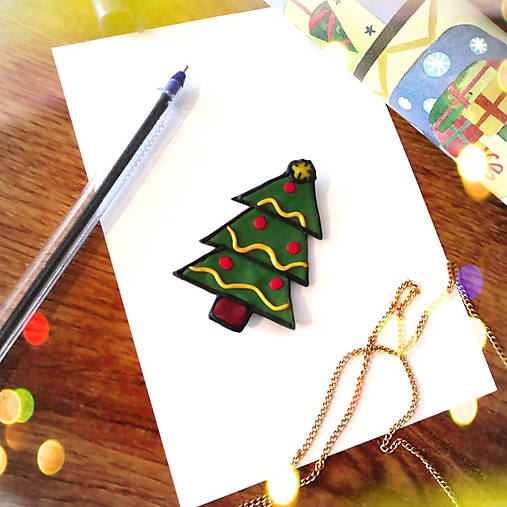 Magnetky - ★ Vianočná magnetka cartoon (vianočný stromček) - 12735345_