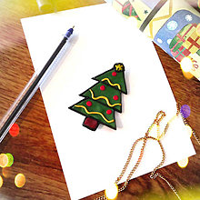 Magnetky - ★ Vianočná magnetka cartoon (vianočný stromček) - 12735345_