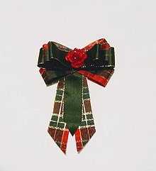 Brošne - brošňa vo vianočnom šate (zelená) - 12739300_