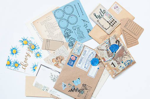 Papier - Ephemera Vintage " blue " - 12741875_