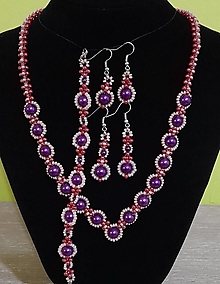 Sady šperkov - Fialový perlový set - 12743025_