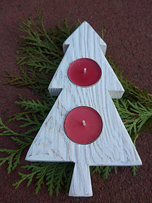 Svietidlá - Vianočný svietnik, borovica - stromček - 12747730_