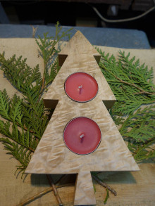 Svietidlá a sviečky - Vianočný svietnik, javor - stromček - 12748925_