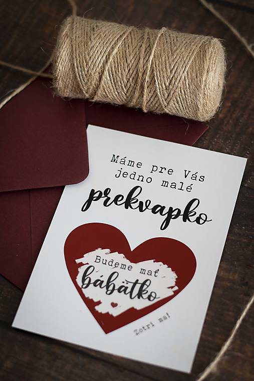 Papiernictvo - Stierací žreb "oznámenie tehotenstva" - BÁBÄTKO ❤ - 12748410_