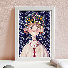  - Dievča s kvetmi - art print A4 - 12748768_