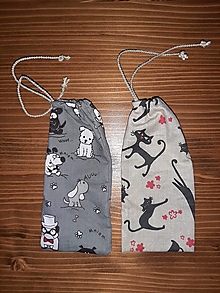 Úžitkový textil - Vrecká "O psíčkovi a mačičke" - 12750275_