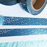 Papier - dekoračná papierová washi páska Strieborné hviezdy - 12751547_
