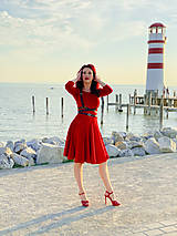 Šaty - Bambusové červené šaty Karkulka (L/XL) - 12753853_