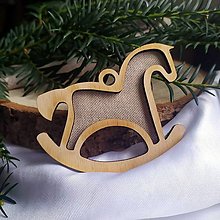 Dekorácie - Vianočné ozdoby hojdací koník (Koník prírodný) - 12753580_
