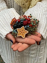Brošne - Kvetinová brošňa "vianočné pokušenie" - hviezdička - 12752485_