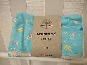 Úžitkový textil - (ne)papierové utierky 6ks (modré tulipány) - 12752397_