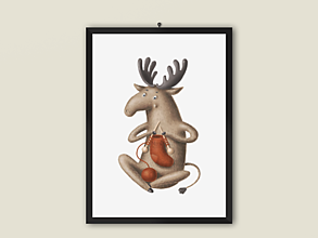 Grafika - Plagát| Knitting Moose| Los Americký - 12753441_
