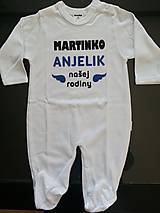 Detské oblečenie - Overal – veľkosť 62 – s menom dieťatka Martinko anjelik našej rodiny - Chlapec - 12752355_