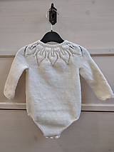 Detské oblečenie - Romper s lístočkovým vzorom 100% Baby merino - 12755956_