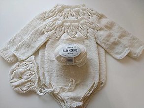 Detské oblečenie - Romper s lístočkovým vzorom 100% Baby merino - 12755959_