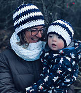 Čiapky, čelenky, klobúky - Set  👩‍👦 Mama a jej Dieťatko 👩‍👧 čiapka  - ZebyZebra - 12758960_