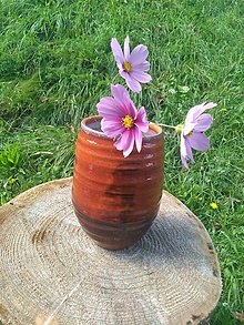 Dekorácie - Výpredaj_Keramická váza "farby jesene" - 12756847_