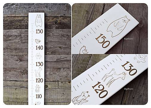 Nábytok - Rastový meter - Lesné zvieratká (rastový meter maľovaný) - 12760951_