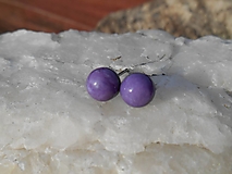 Náušnice - violet stone-čaroit-naušnice-striebro- - 12763641_