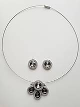 Sady šperkov - Minimal - sivá - šujtášový set - 12760171_