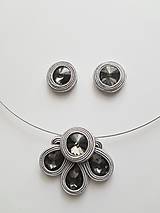 Sady šperkov - Minimal - sivá - šujtášový set - 12760173_
