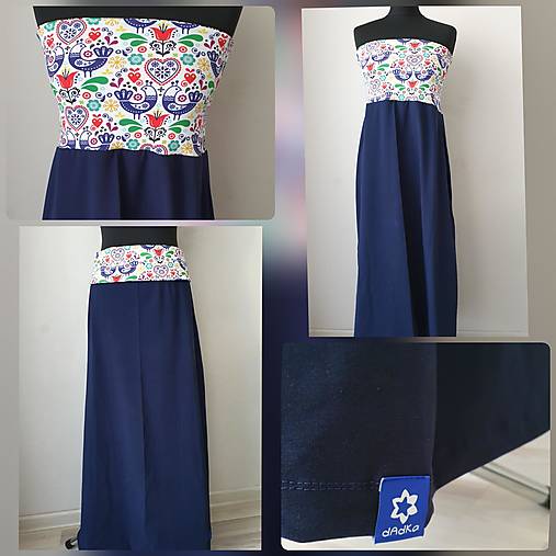 Sukňo-šaty dlhšie (M - Modrá)