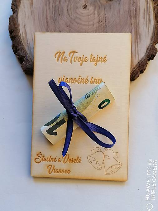 Papiernictvo - Vianočna drevena pohľadnica _ zvončeky  - 12760467_