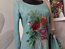 Šaty - Ľanové maľované šaty " Kytica ruží " - 12767786_