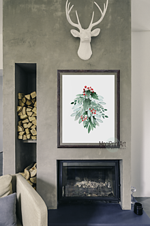 Grafika - Obrázok na stenu, HOLLY-Mistletoe, Art Print - 12765635_