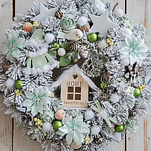 Dekorácie - Vianočný veniec na dvere ... mintový ... - 12768752_