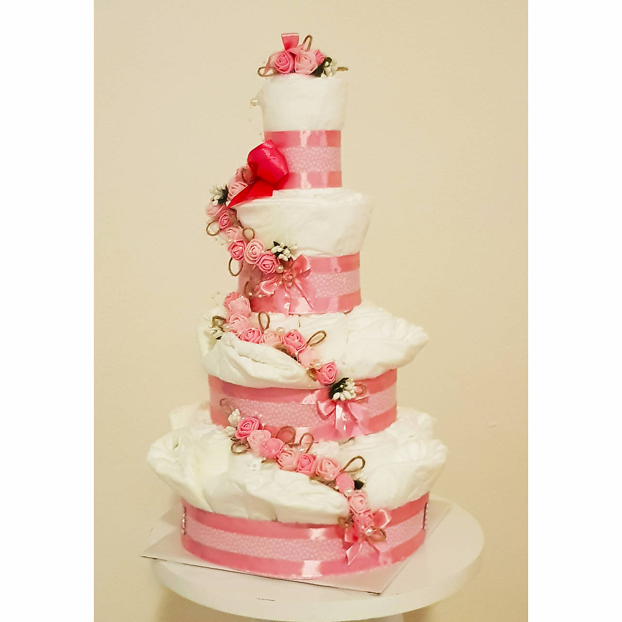 Plienková torta KVETINOVÁ (Veľkosť plienok č.1 (2,5 - 5kg))